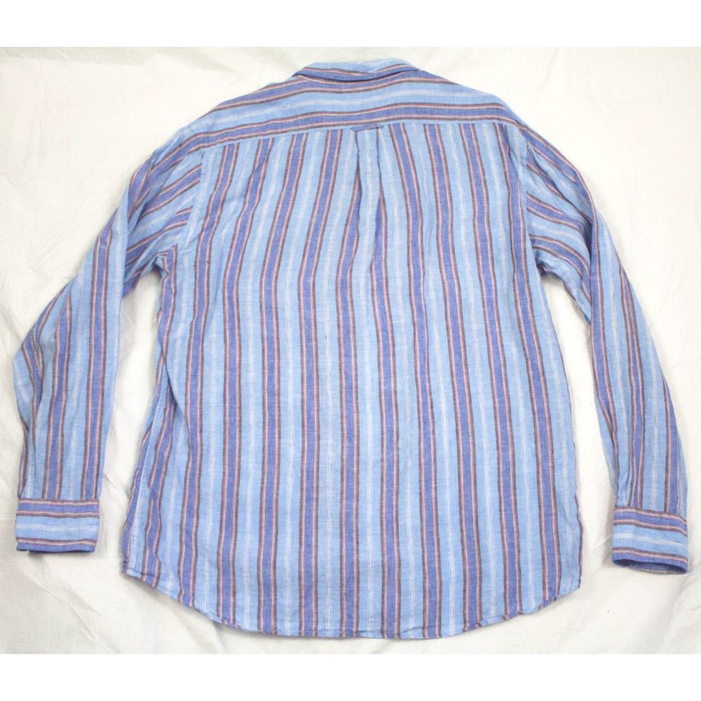 Faconnable Club Long Sleeve Button Linen Shirt - Picture 6 of 8